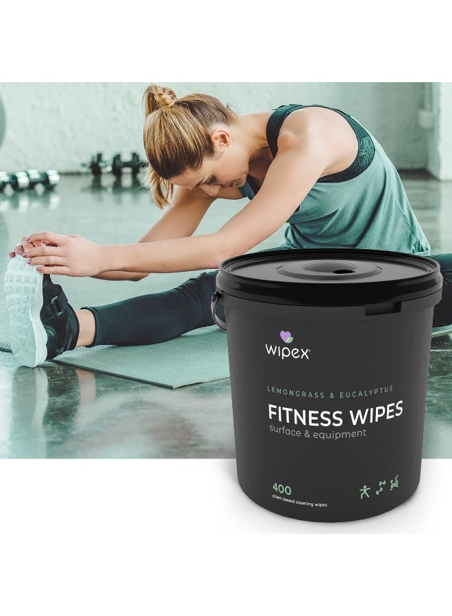 Wipex Gym Wipes Fitness Equipment Wipes, Plant-Based Cloth - Lemongrass, Eucalyptus and Vinegar Wipes to Clean Surfaces, Safe Yoga Mat Cleaner Wipes, All Purpose Gym Cleaner, 400 Count - Image 4